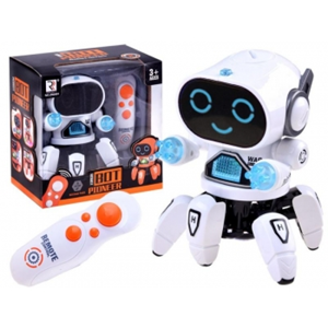 ربات کنترلی شش پا موزیکال و رقصنده سفید Dancing ROBOT on remote control RC music light white -اسباب بازی